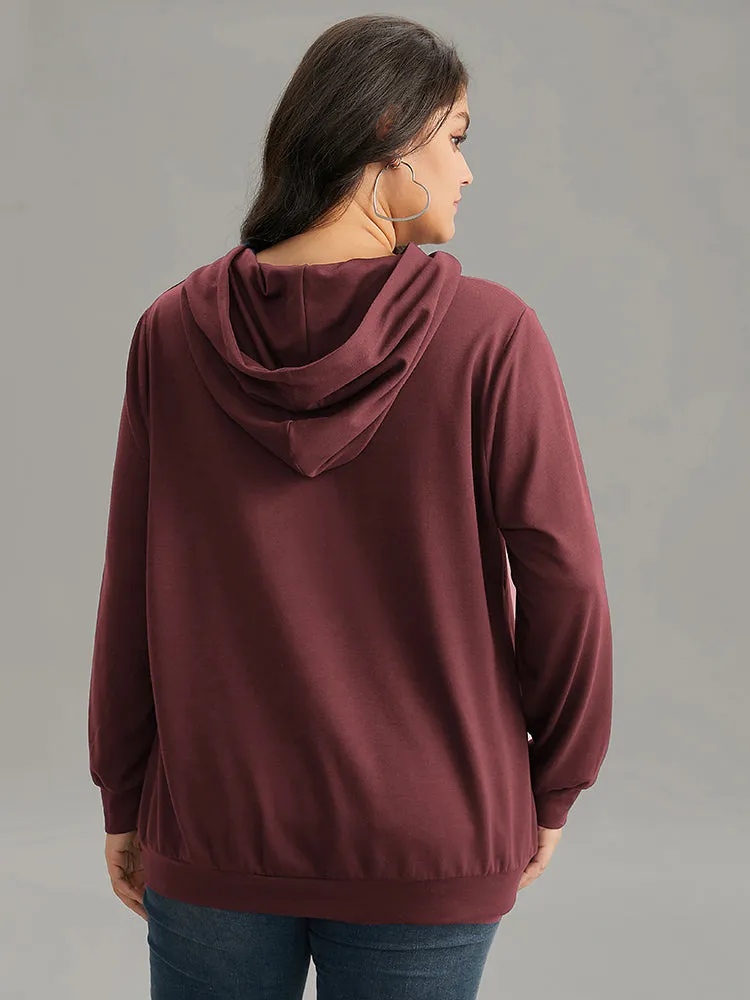 Bee Print Hooded Kangaroo Pocket Sweatshirt sold by Bloomchic product image thumbnail 2