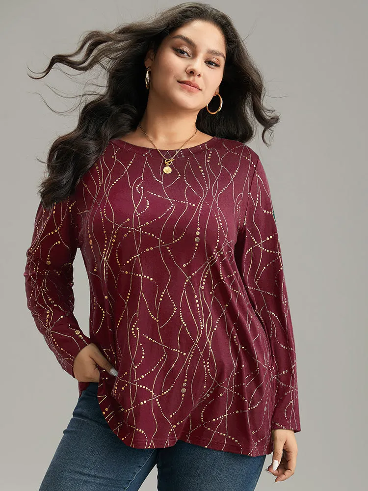 Polka Dot Contrast Round Neck T-shirt sold by Bloomchic product image thumbnail 5