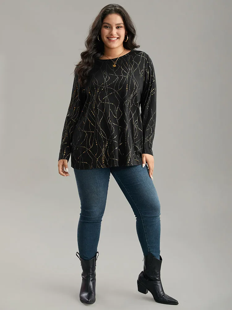 Polka Dot Contrast Round Neck T-shirt sold by Bloomchic product image thumbnail 4