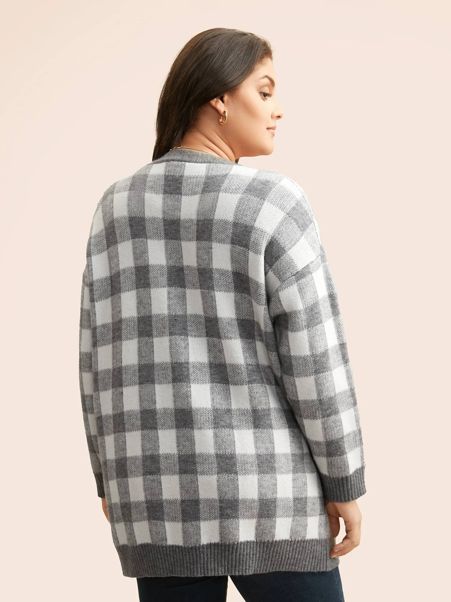 Supersoft Essentials Plaid Drop Shoulder Cardigan sold by Bloomchic product image thumbnail 2