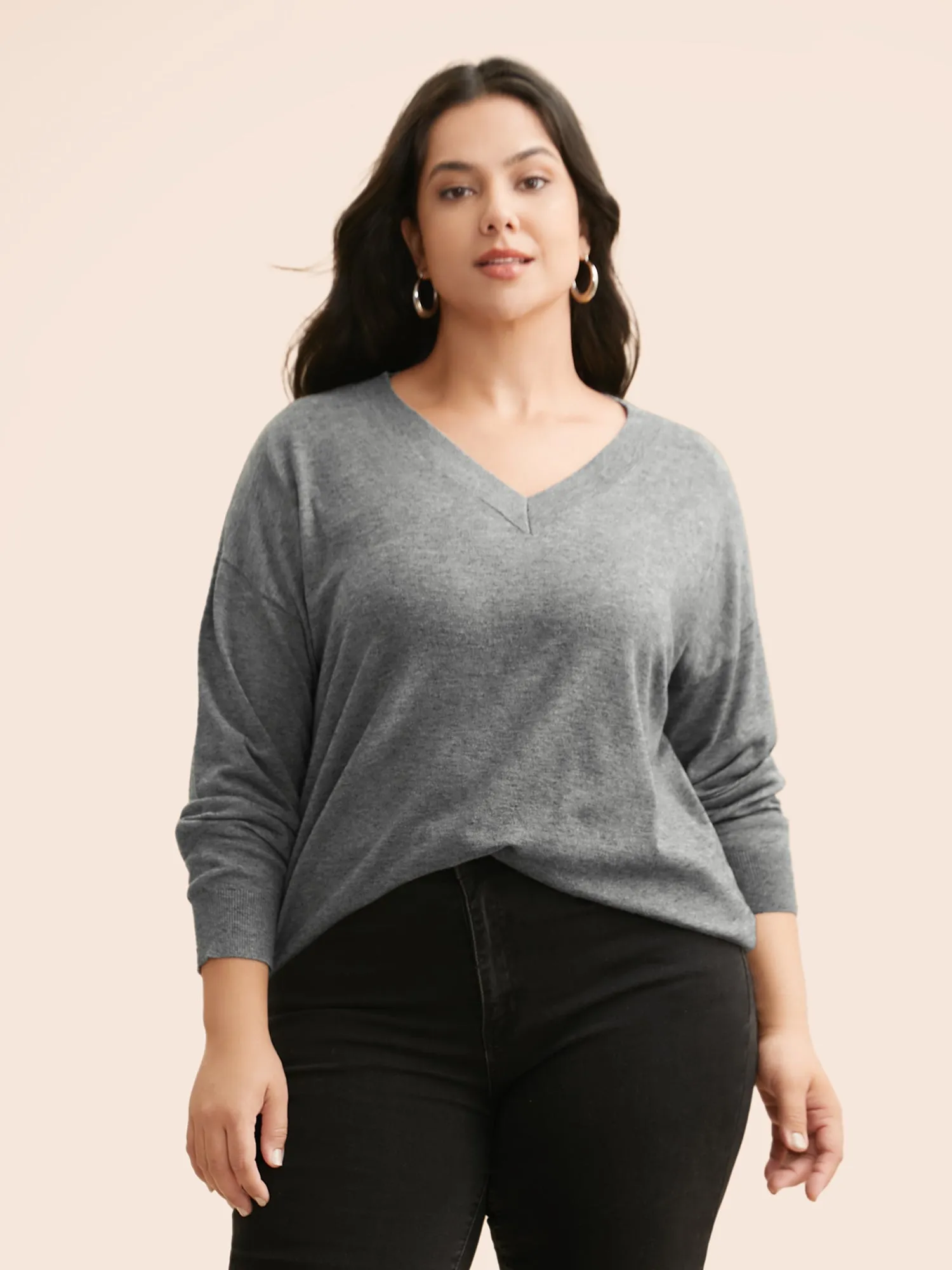 Supersoft Drop Shoulder V-Neck Top sold by Bloomchic product image thumbnail 5