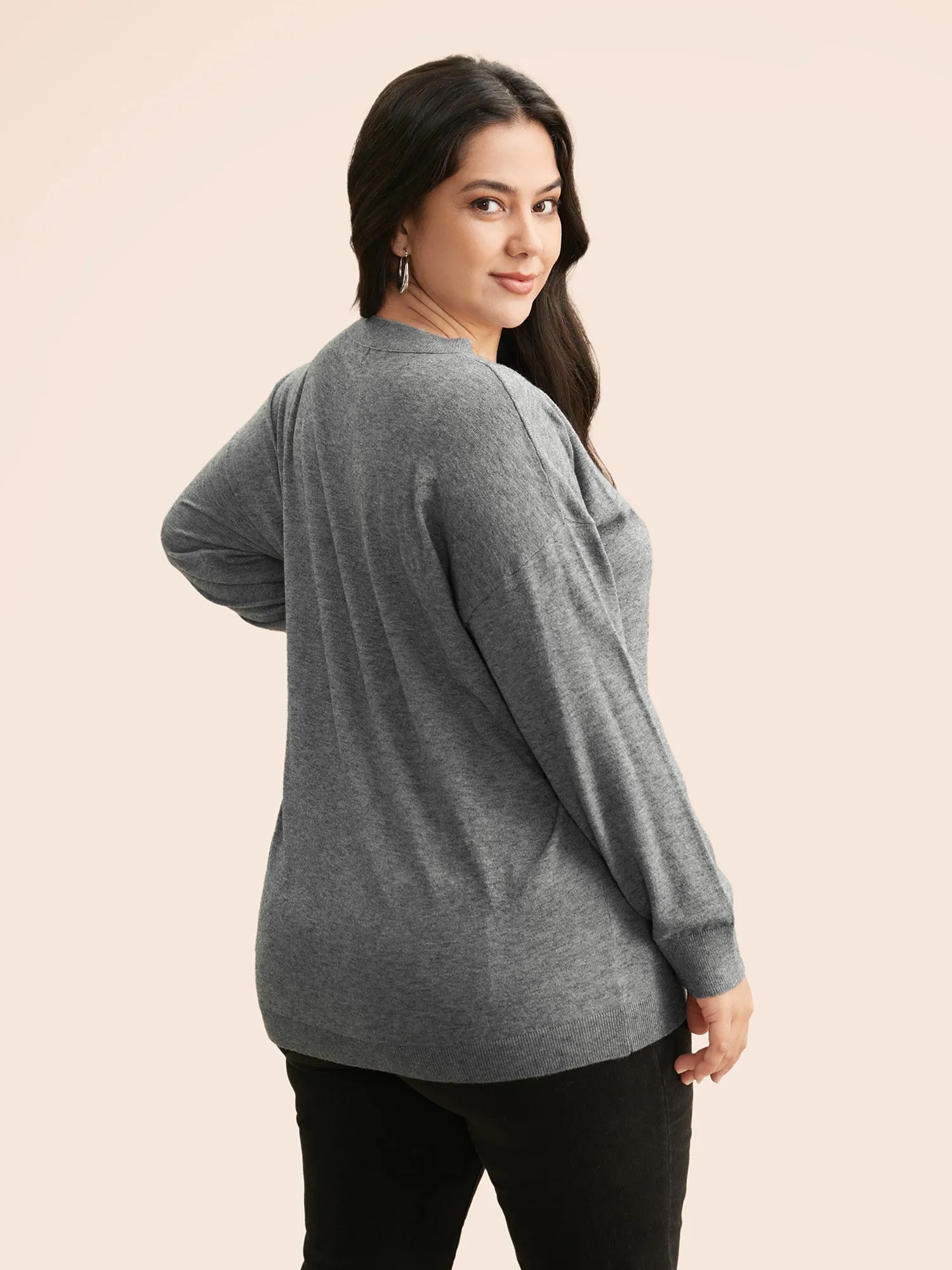 Supersoft Drop Shoulder V-Neck Top sold by Bloomchic product image thumbnail 2