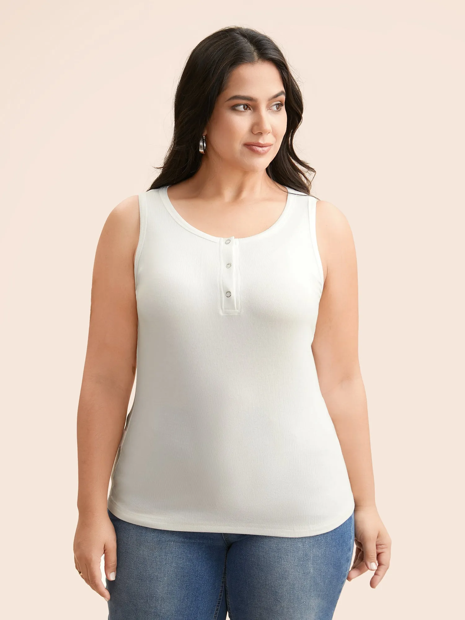Supersoft Botton Front Placket Top sold by Bloomchic