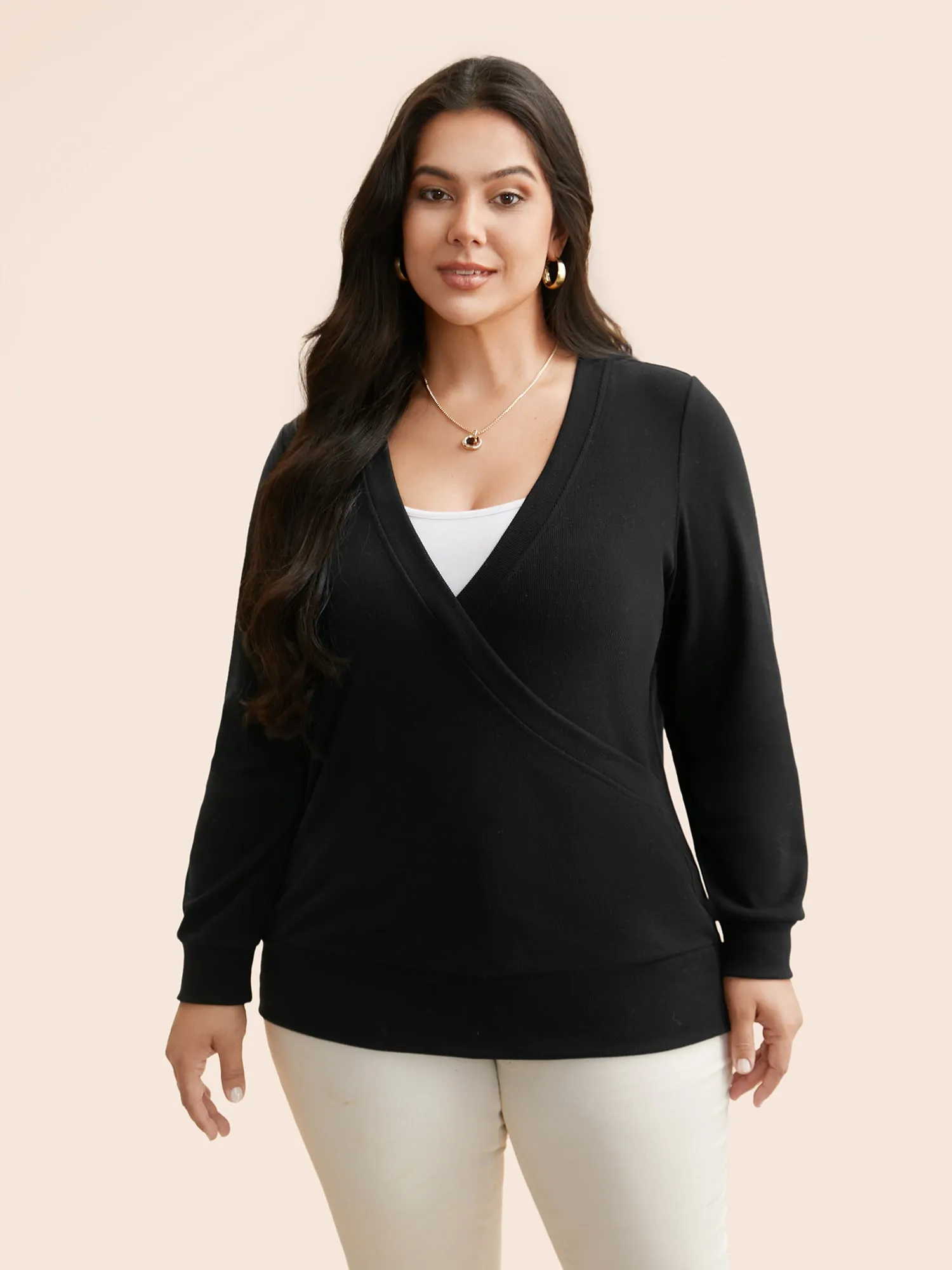 Airy Cozy Wrap Style Sweatshirt sold by Bloomchic product image thumbnail 3