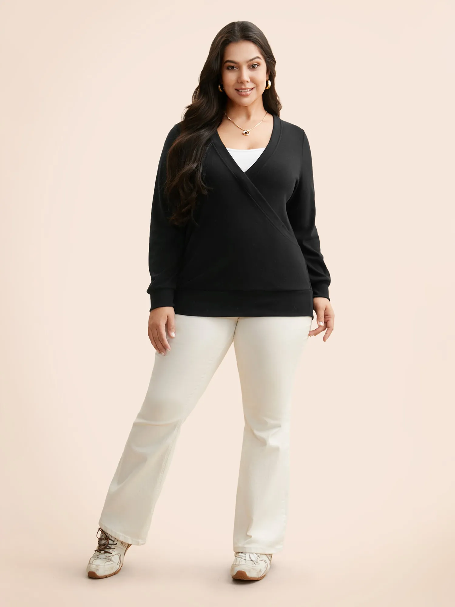 Airy Cozy Wrap Style Sweatshirt sold by Bloomchic product image thumbnail 4