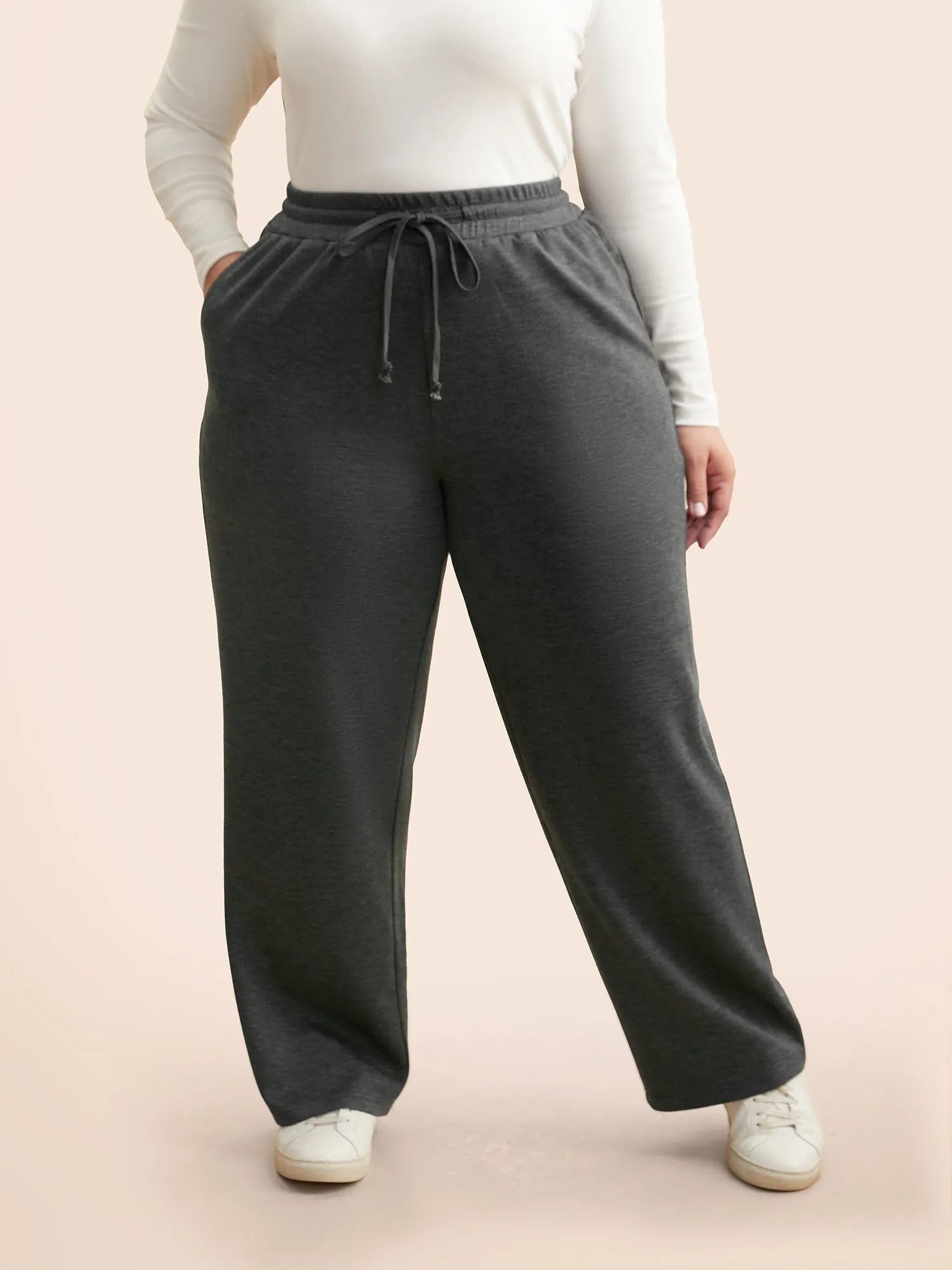 Supersoft Drawstring Straight Leg Pants sold by Bloomchic