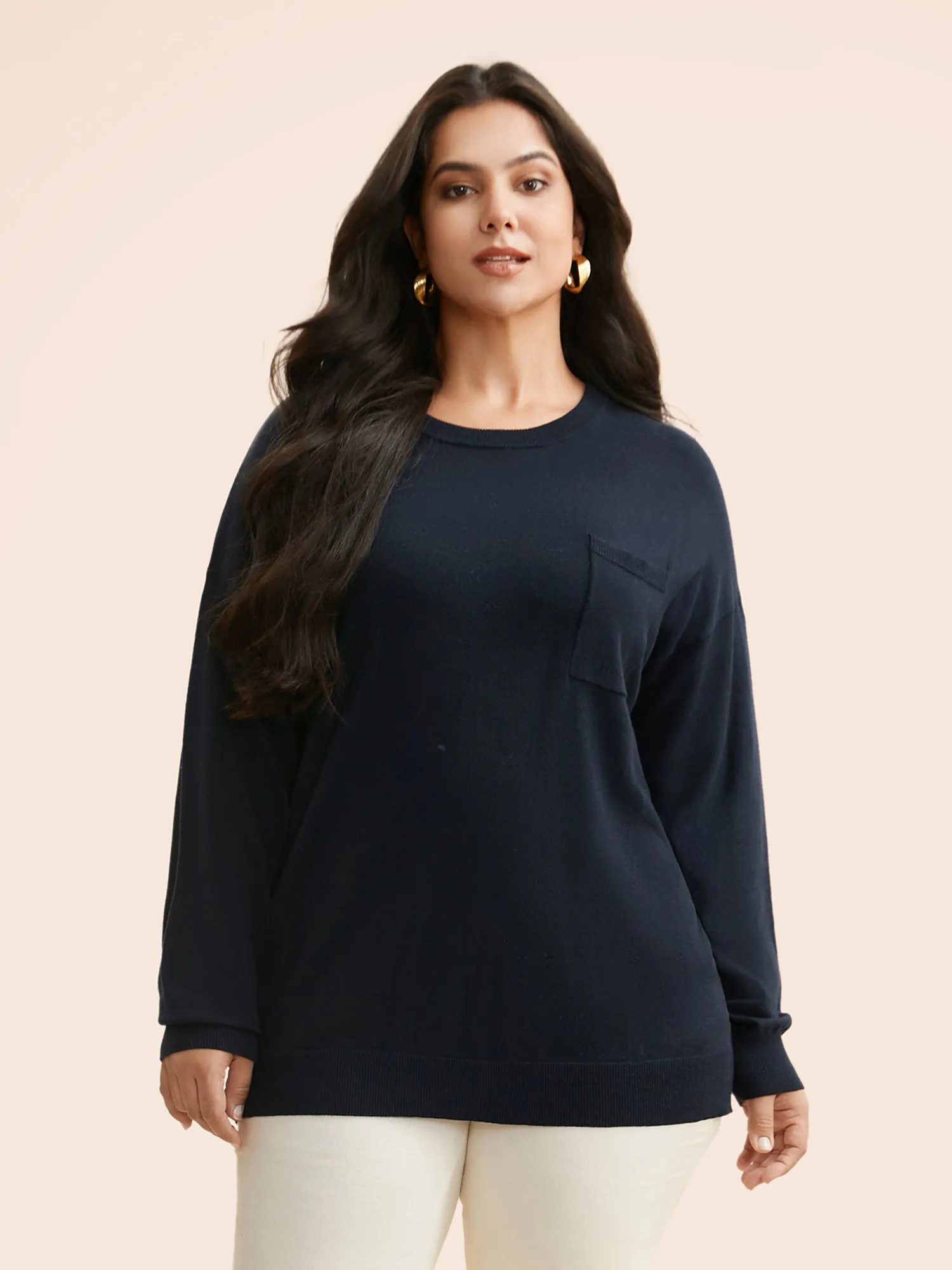Supersoft Chest Pocket Wool Top sold by Bloomchic
