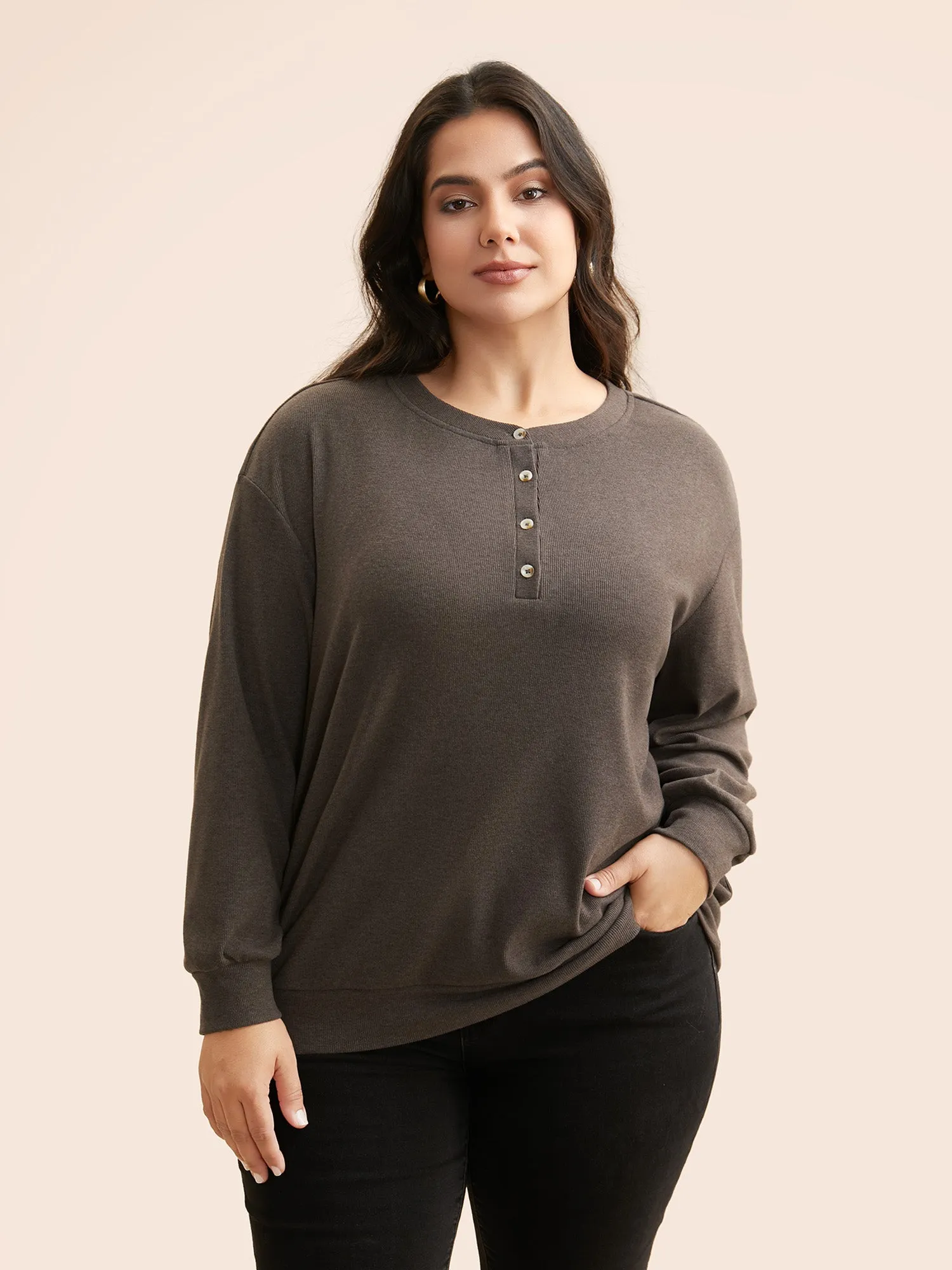 Airy Cozy Drop Shoulder T-shirt sold by Bloomchic product image thumbnail 3