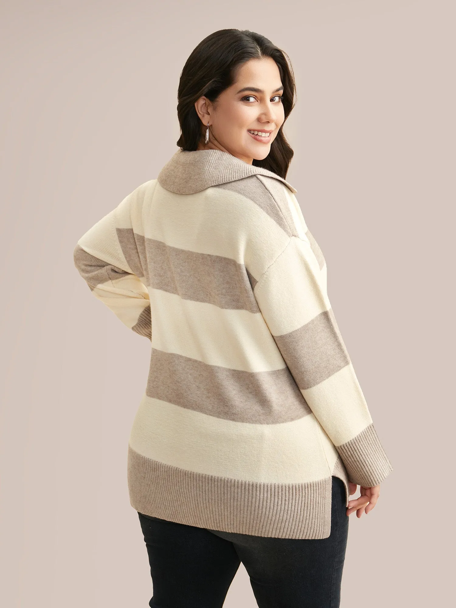 Supersoft Essentials Contrast Slit Hem Texture Pullover sold by Bloomchic product image thumbnail 3