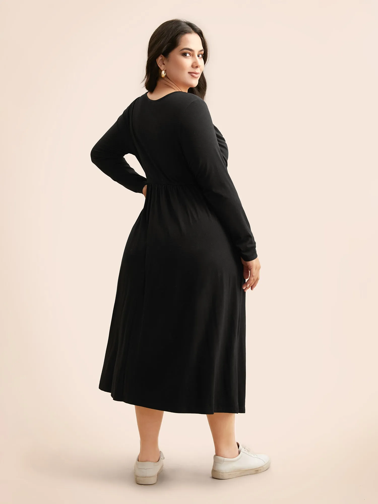 Supersoft Essentials Boat Neck Gathered Dress sold by Bloomchic product image thumbnail 4