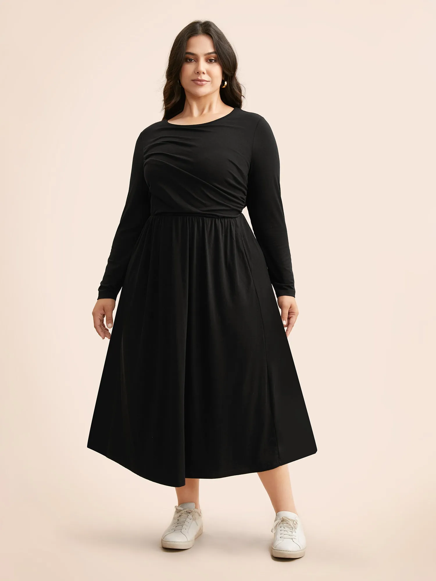 Supersoft Essentials Boat Neck Gathered Dress sold by Bloomchic product image thumbnail 3