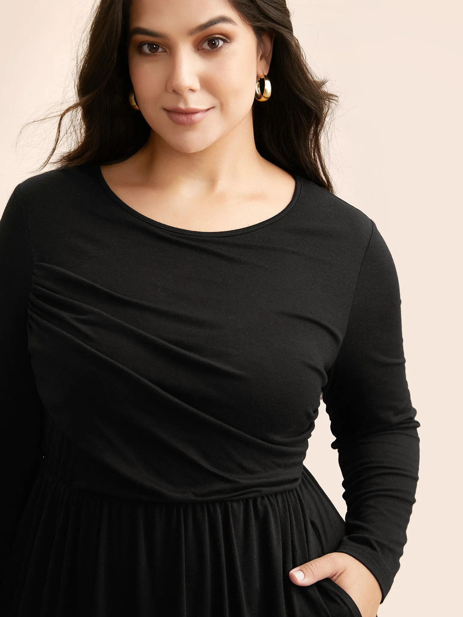 Supersoft Essentials Boat Neck Gathered Dress sold by Bloomchic product image thumbnail 5