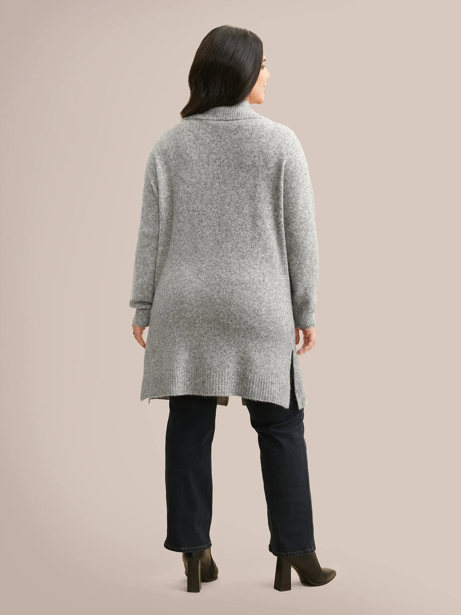 Airy Cozy Lapel Collar Pocket Wool Cardigan sold by Bloomchic product image thumbnail 5