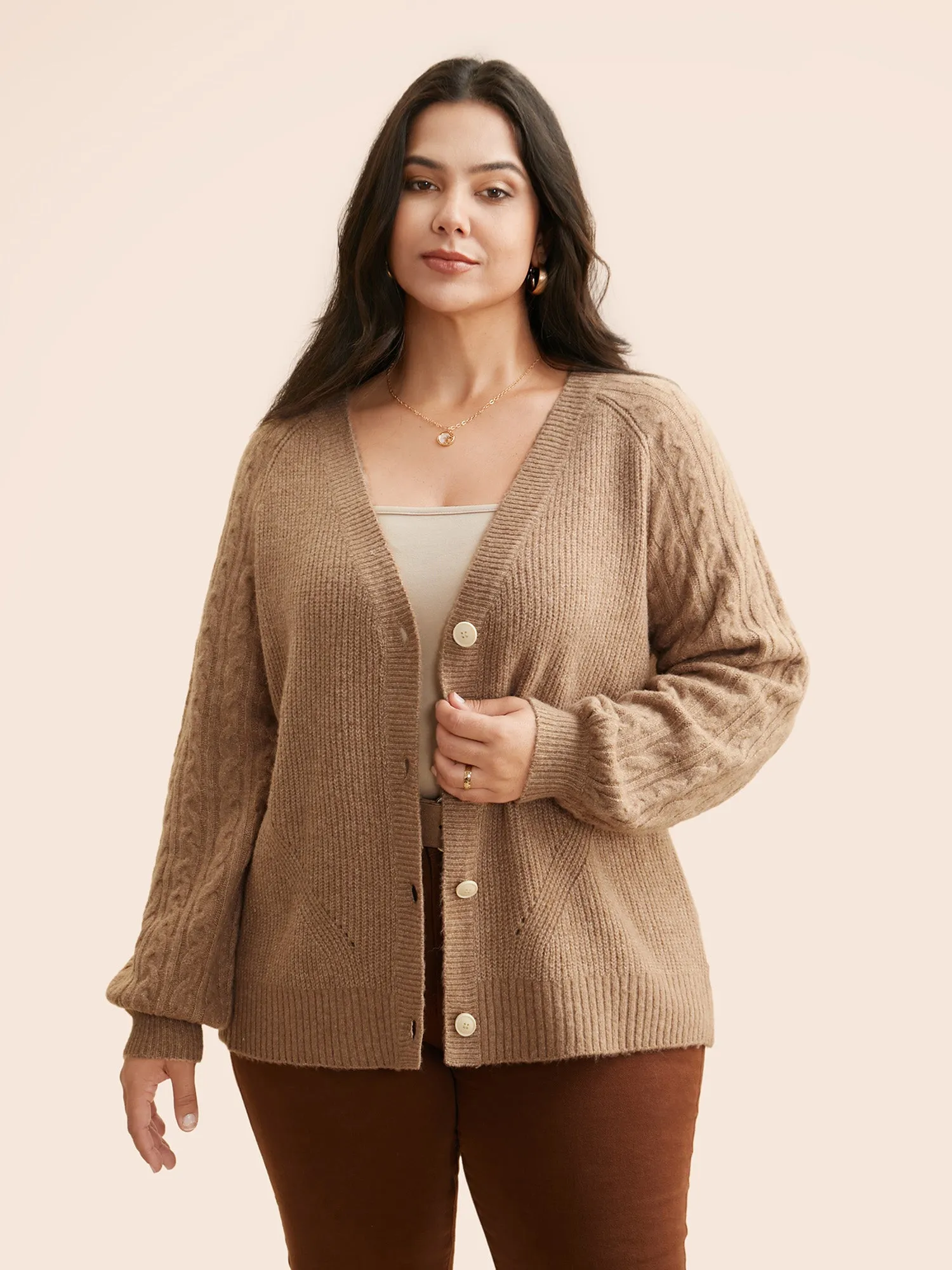 Air Cozy Cable Knit Cardigan sold by Bloomchic product image thumbnail 3