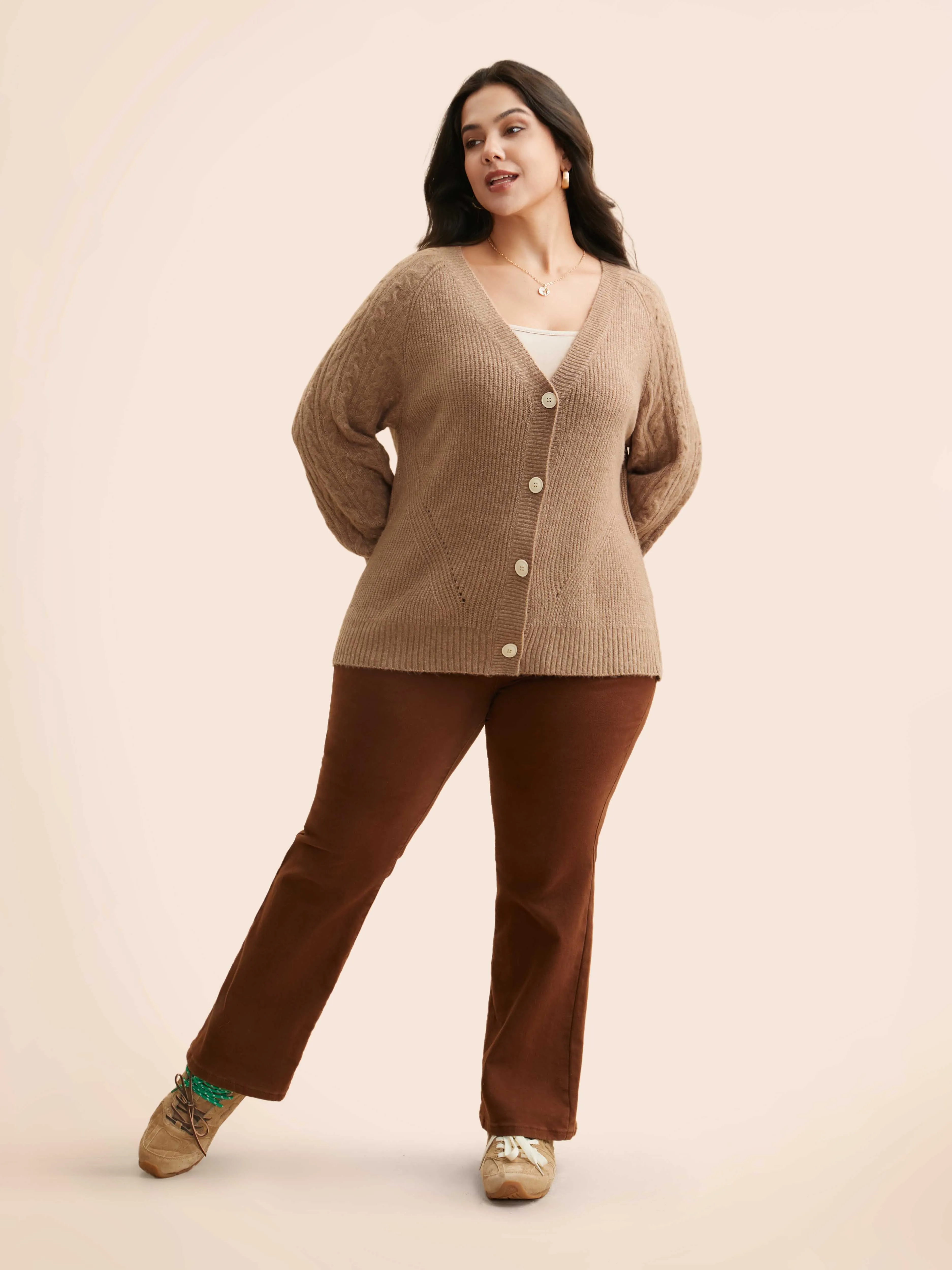 Air Cozy Cable Knit Cardigan sold by Bloomchic product image thumbnail 4