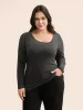 Airy Cozy Asymmetrical Neckline T-shirt sold by Bloomchic