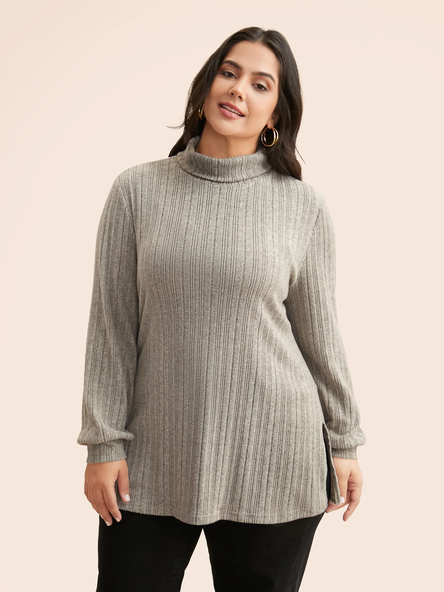 Airy Cozy Full Sleeve Turtleneck T-shirt sold by Bloomchic