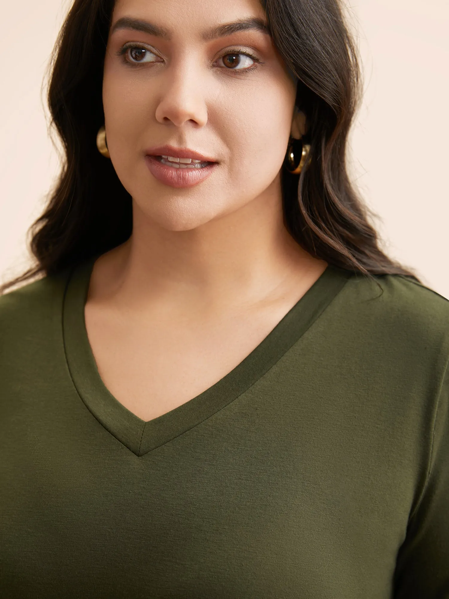 Supersoft V-Neck Slim-Fit Tee sold by Bloomchic product image thumbnail 5