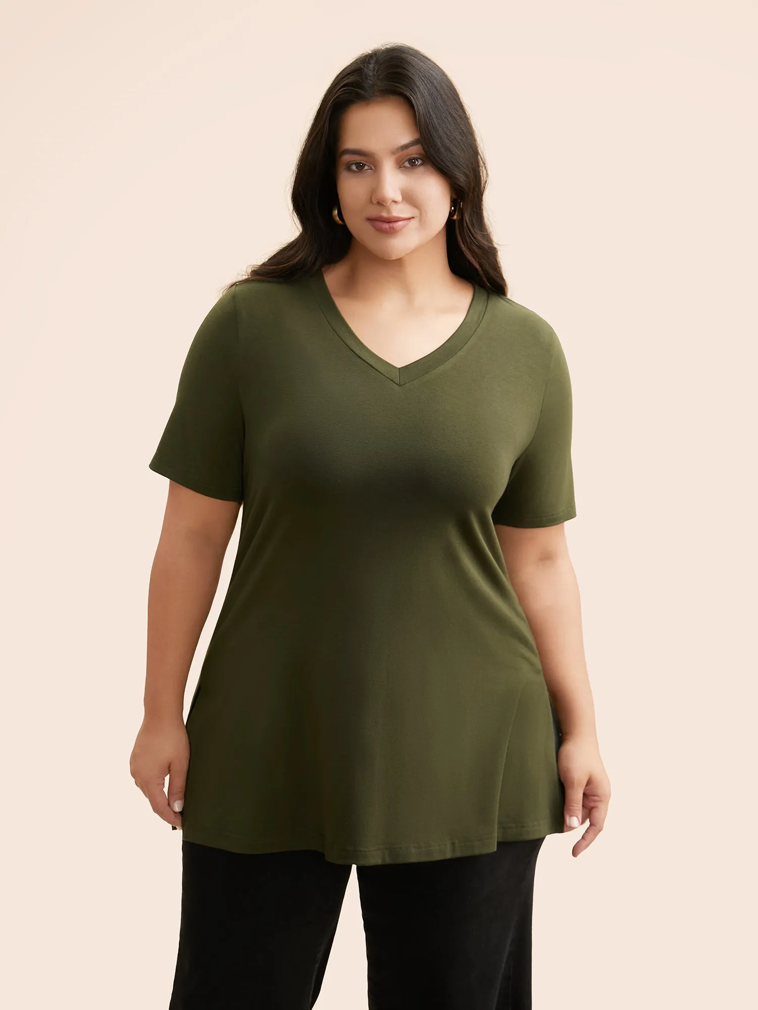 Supersoft V-Neck Slim-Fit Tee sold by Bloomchic product image thumbnail 3