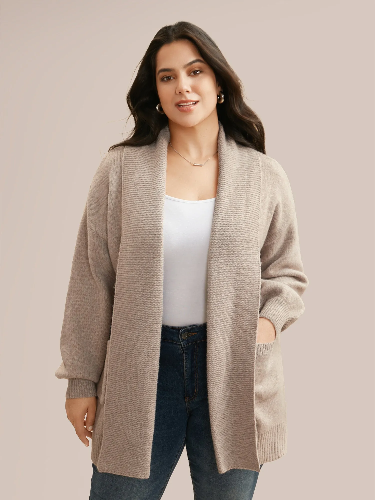 Airy Cozy Shawl Collar Wool Cardigan sold by Bloomchic