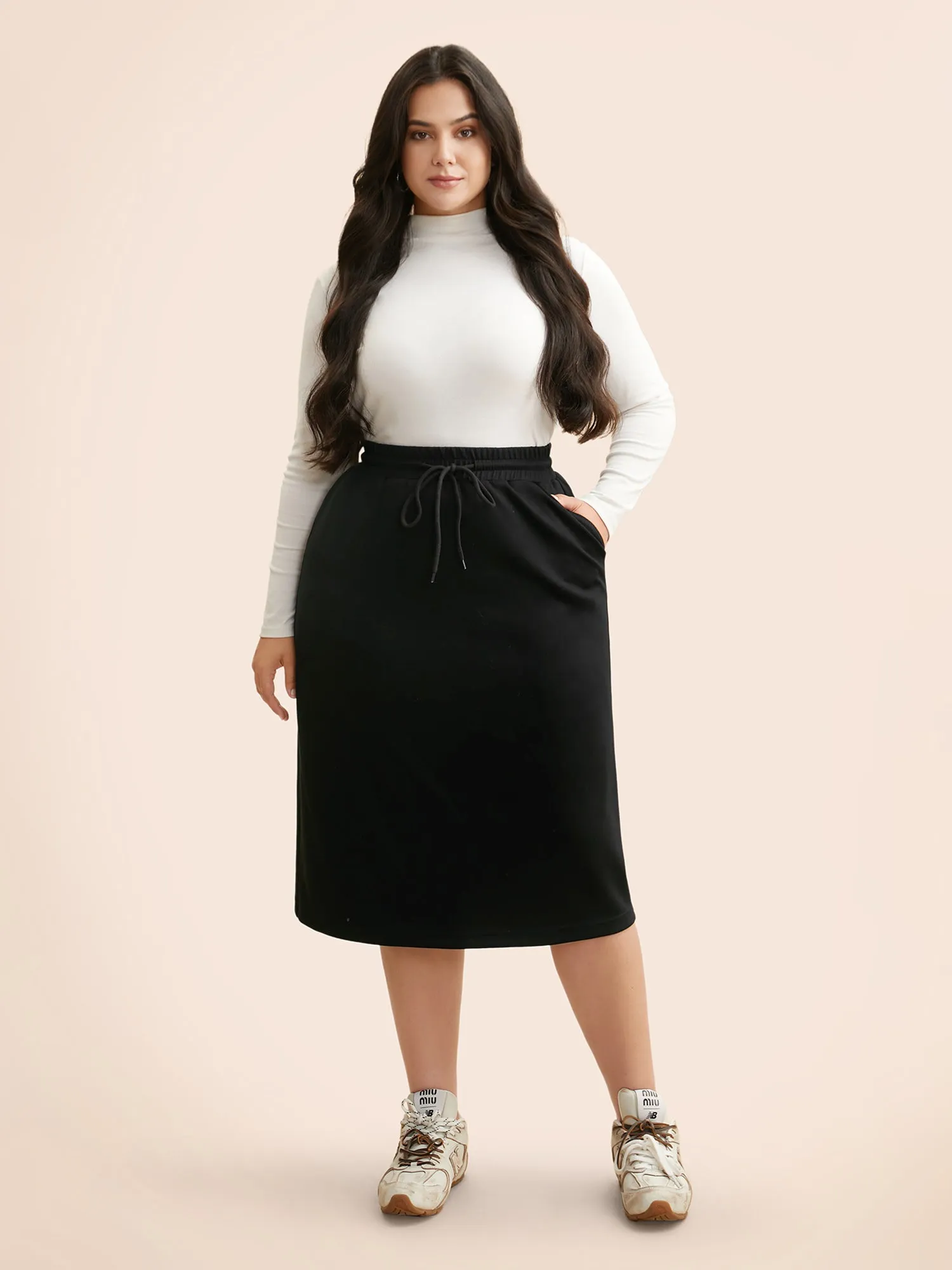Supersoft Straight-Fit Midi Skirt sold by Bloomchic product image thumbnail 3
