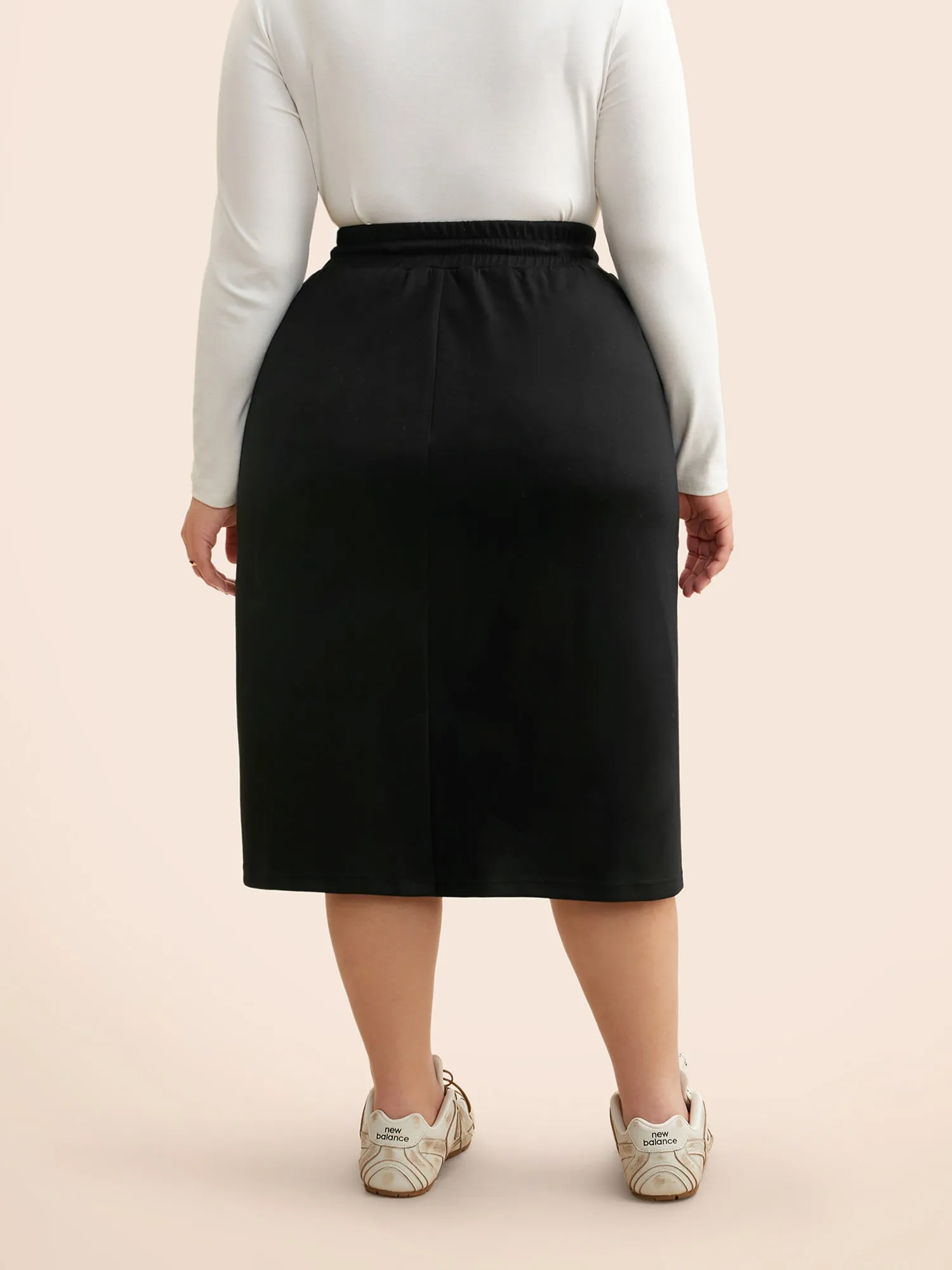 Supersoft Straight-Fit Midi Skirt sold by Bloomchic product image thumbnail 2