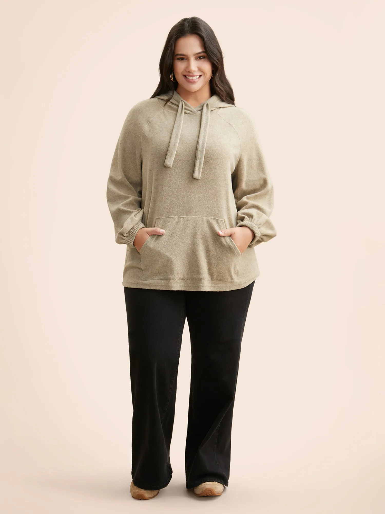 Airy Cozy Relaxed Fit Hooded Sweatshirt sold by Bloomchic product image thumbnail 3