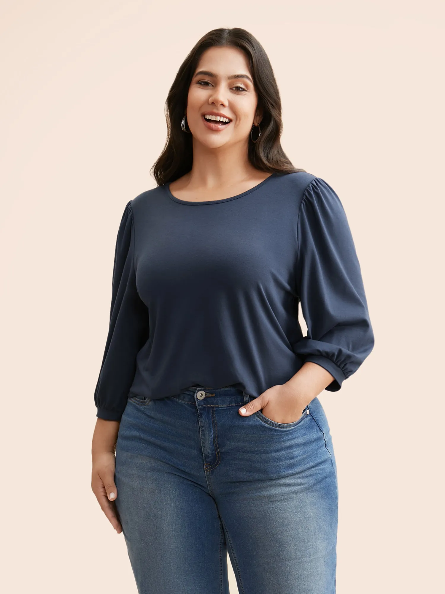 Supersoft Essentials Lantern Sleeves T-shirt sold by Bloomchic