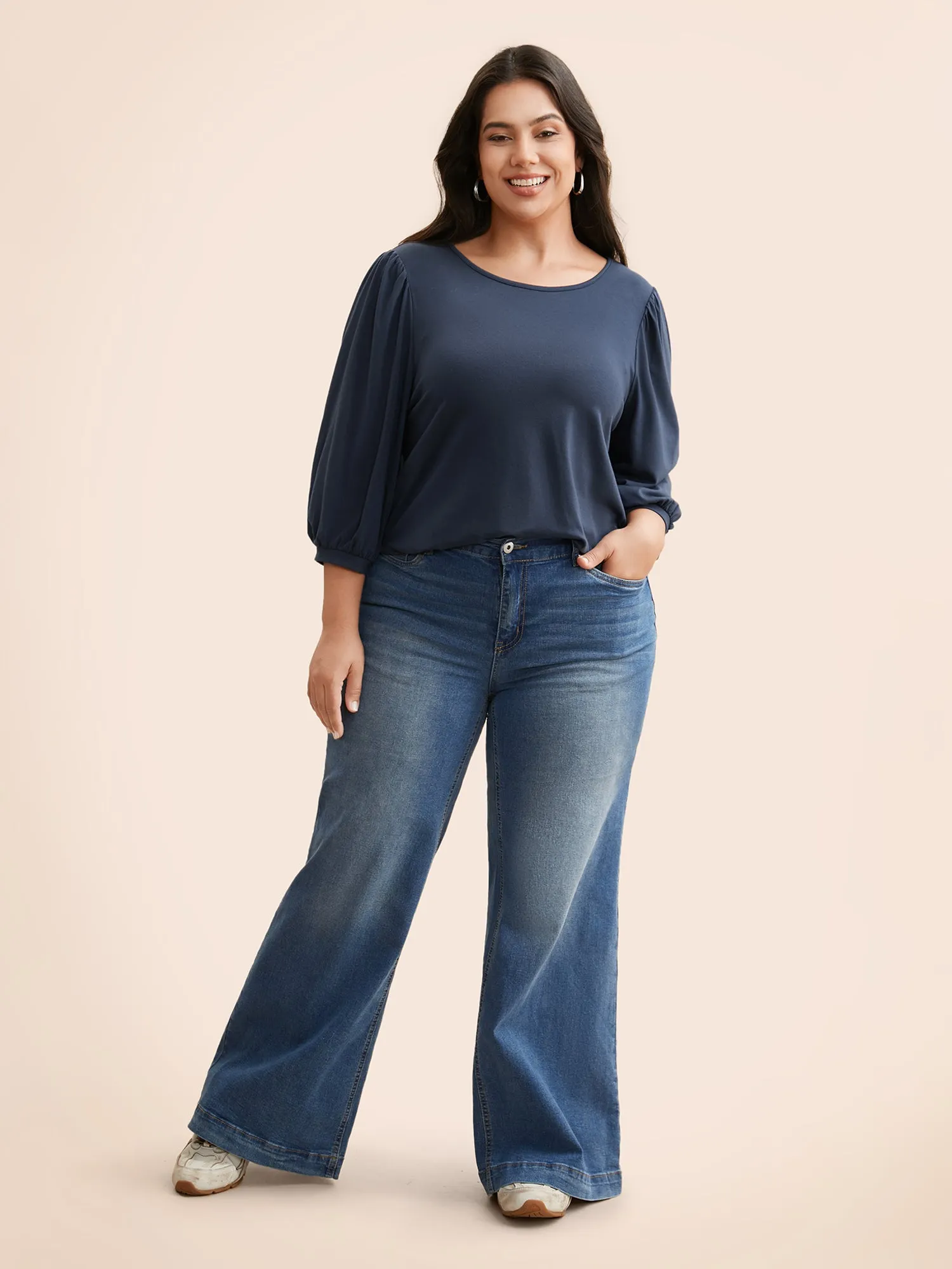 Supersoft Essentials Lantern Sleeves T-shirt sold by Bloomchic product image thumbnail 2