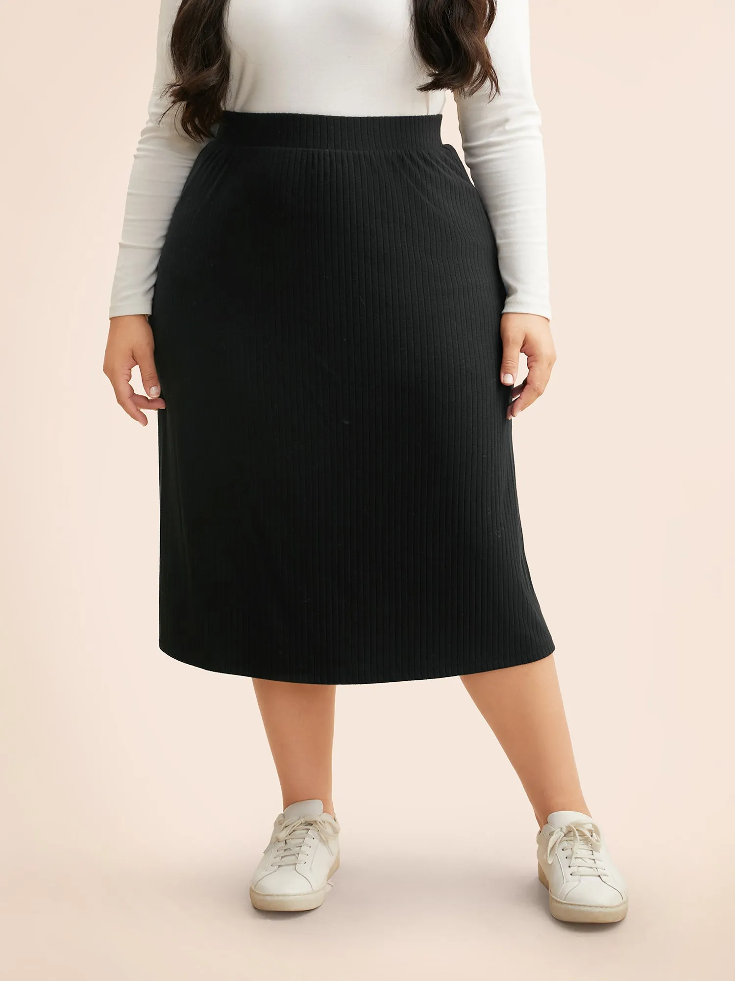 Supersoft Essentials A-Line Midi Skirt sold by Bloomchic
