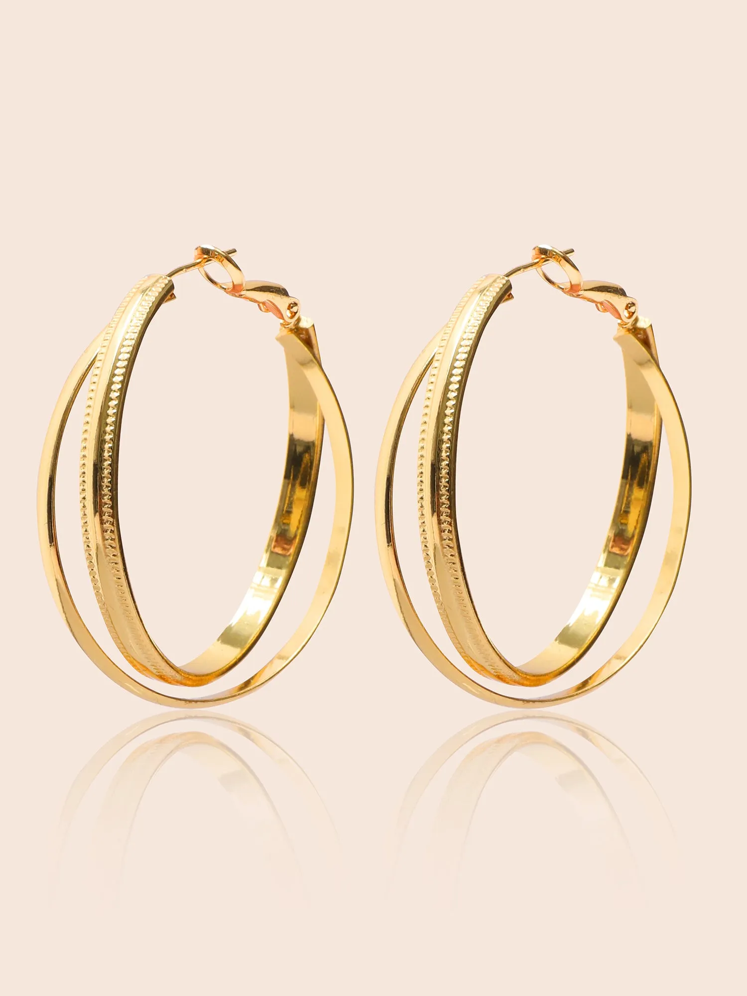 Twisted Gold Hoop Earrings sold by Bloomchic product image thumbnail 2