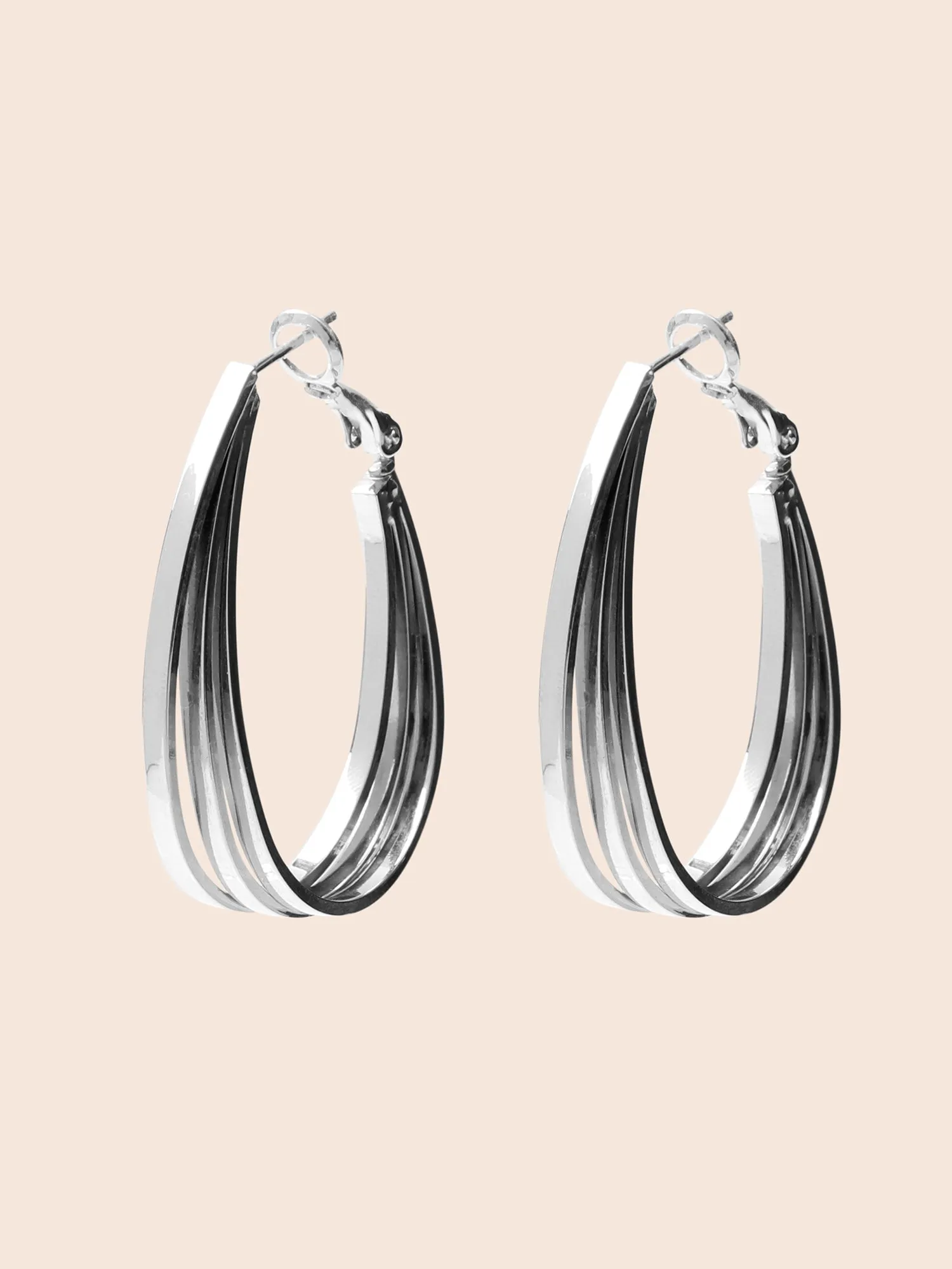 Cross Silver Hoop Earrings sold by Bloomchic product image thumbnail 2