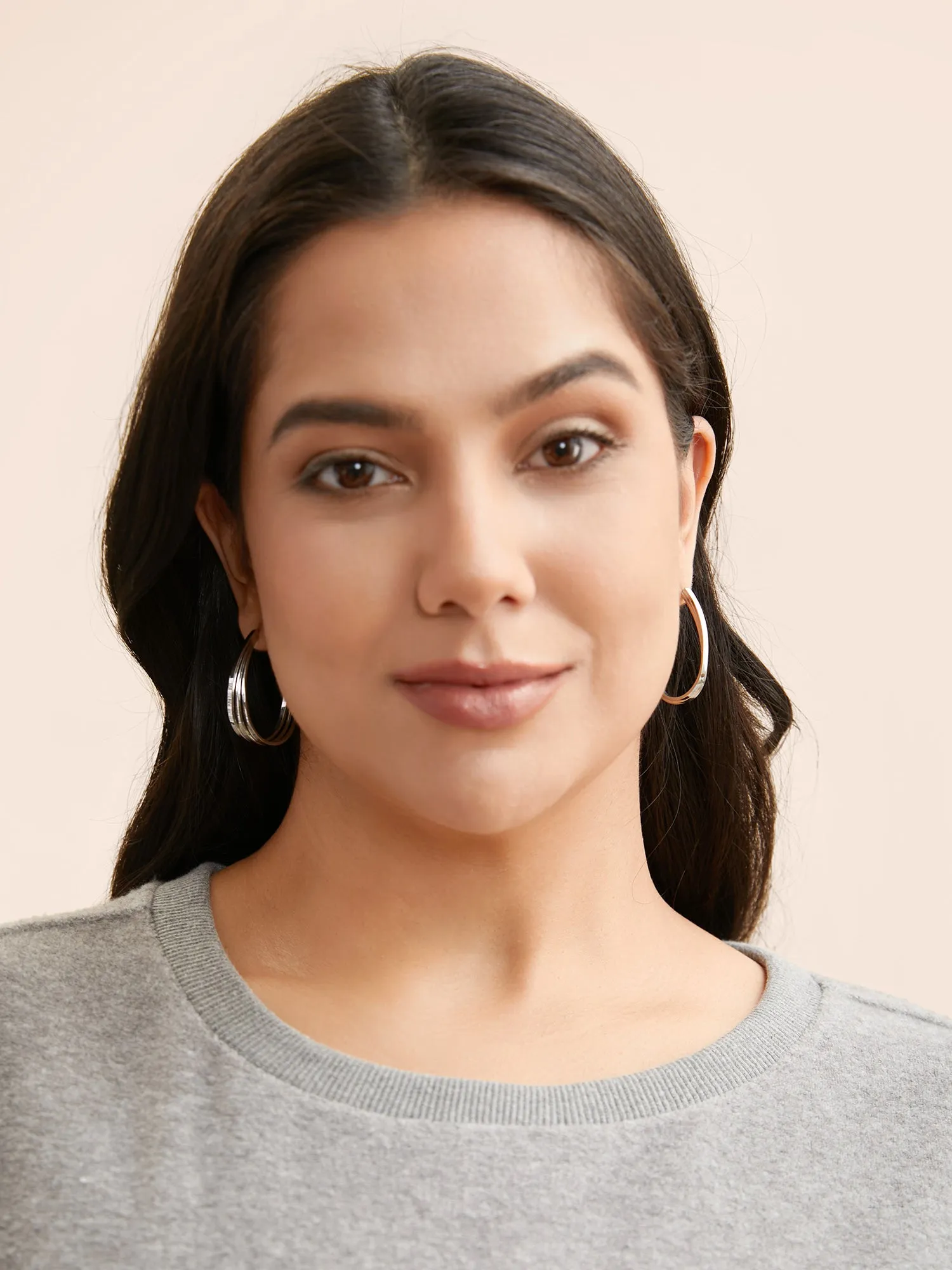 Cross Silver Hoop Earrings sold by Bloomchic product image thumbnail 3