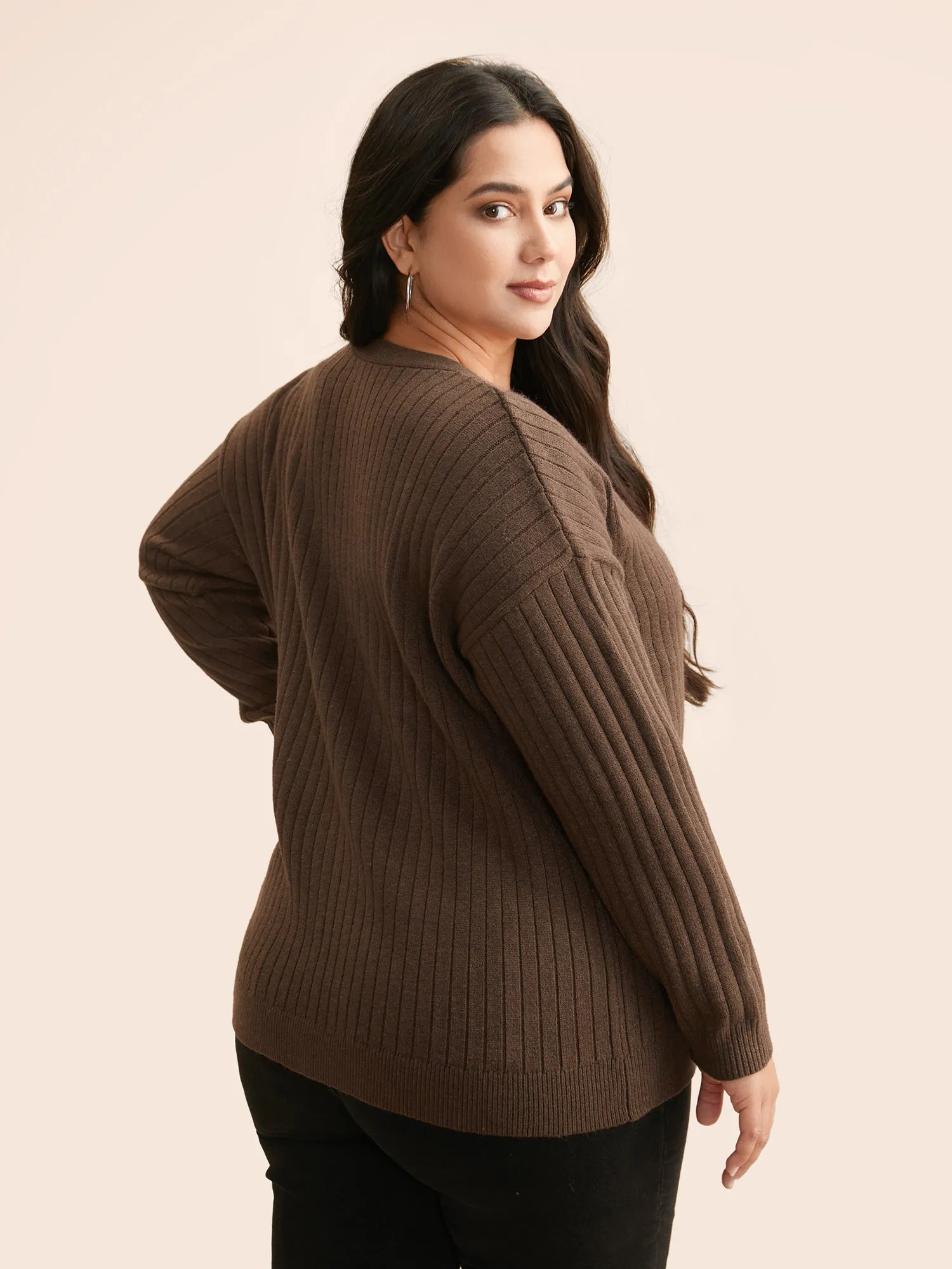 Supersoft V-Neck Cable Knit Cardigan sold by Bloomchic product image thumbnail 2