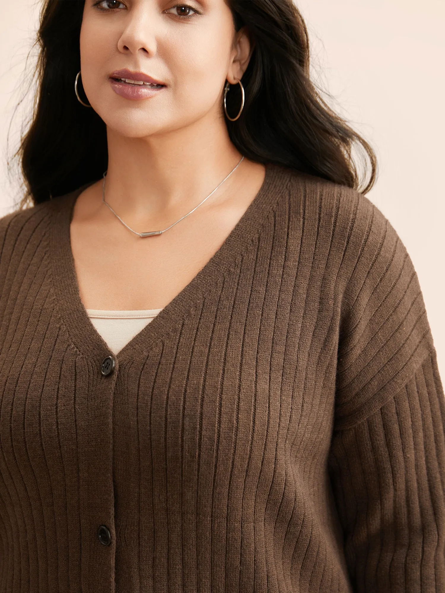 Supersoft V-Neck Cable Knit Cardigan sold by Bloomchic product image thumbnail 5