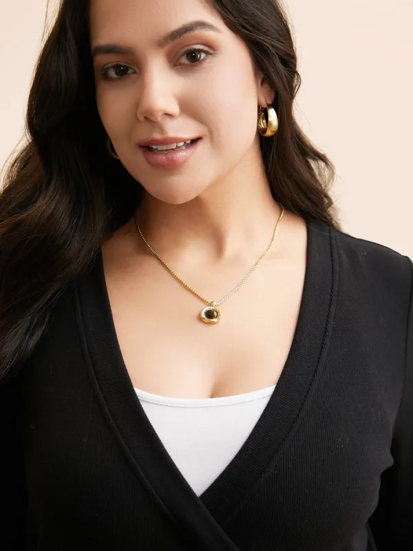 Tiger Eye Stone Gold Pendant Necklace sold by Bloomchic
