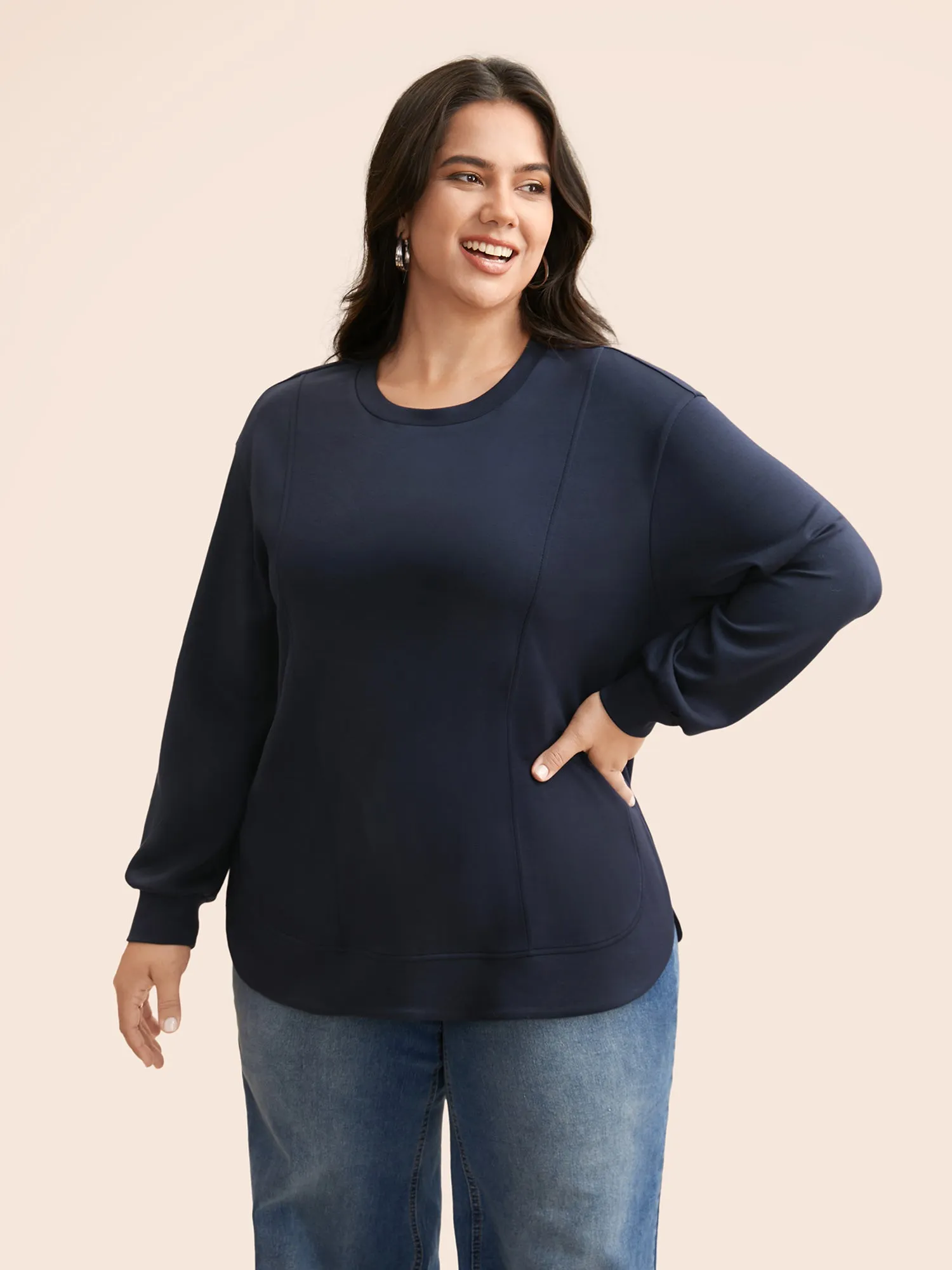 Airy Cozy Drop Shoulder Sweatshirt sold by Bloomchic product image thumbnail 5