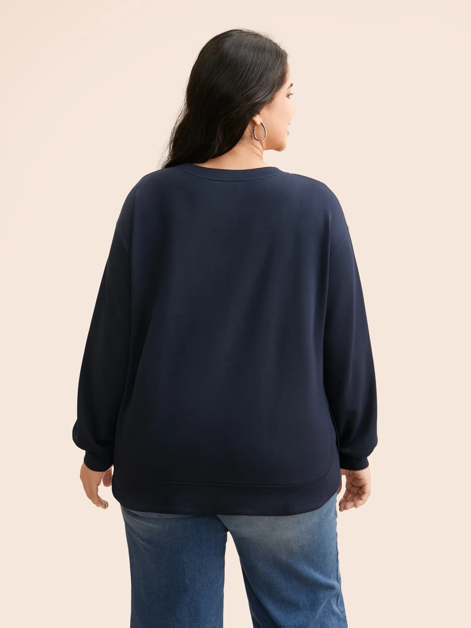 Airy Cozy Drop Shoulder Sweatshirt sold by Bloomchic product image thumbnail 4