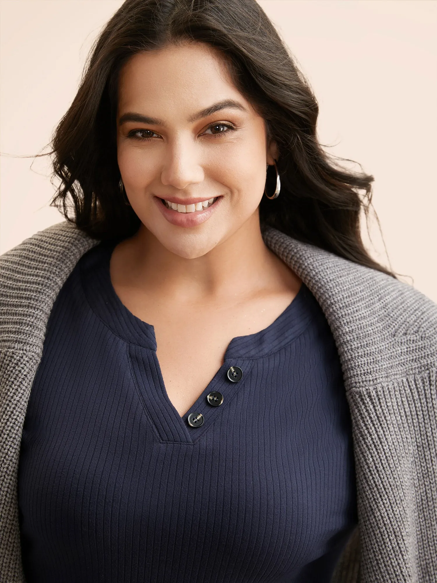 Supersoft Essentials Notched Neck Midi Dress sold by Bloomchic product image thumbnail 4