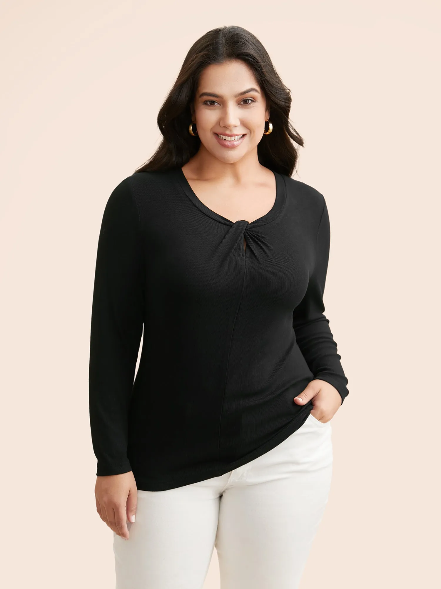 Supersoft Essentials Pleat Front T-shirt sold by Bloomchic