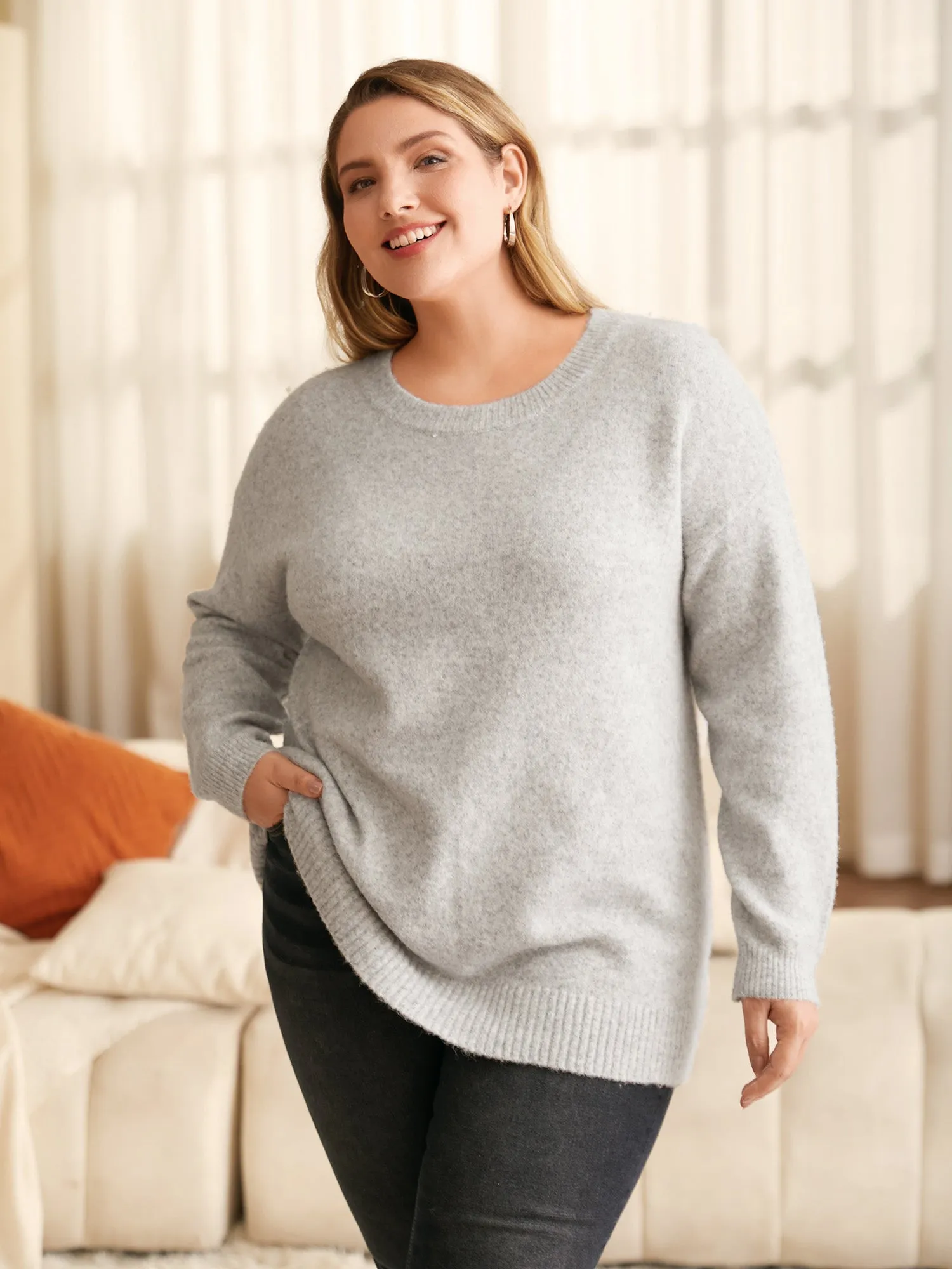 Airy Cozy Drop Shoulder Wool Pullover sold by Bloomchic product image thumbnail 3