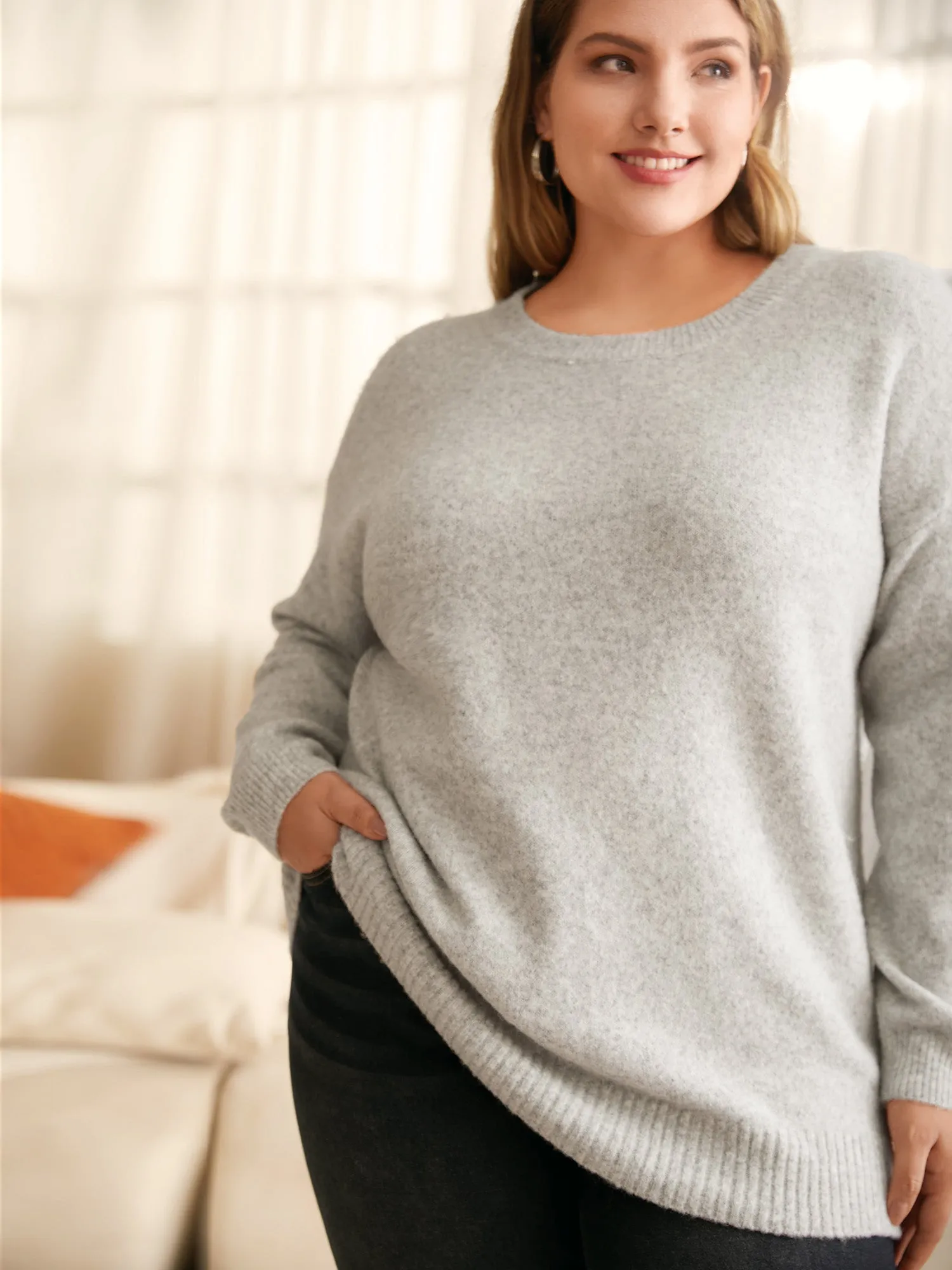 Airy Cozy Drop Shoulder Wool Pullover sold by Bloomchic product image thumbnail 2