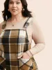 Plaid Patch Pocket Overall Dress sold by Bloomchic