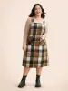 Plaid Patch Pocket Overall Dress sold by Bloomchic