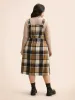 Plaid Patch Pocket Overall Dress sold by Bloomchic