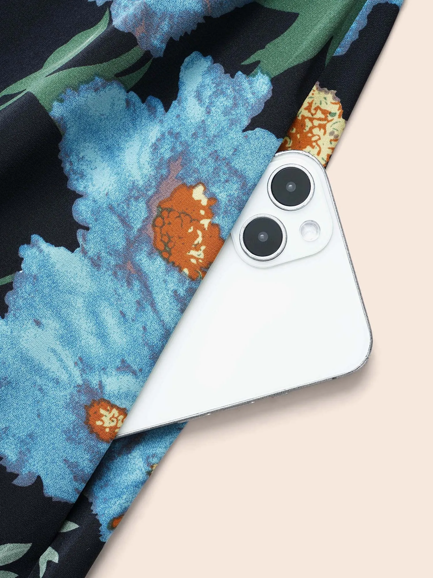 V Neck Floral Print Elastic Waist Dress sold by Bloomchic product image thumbnail 5