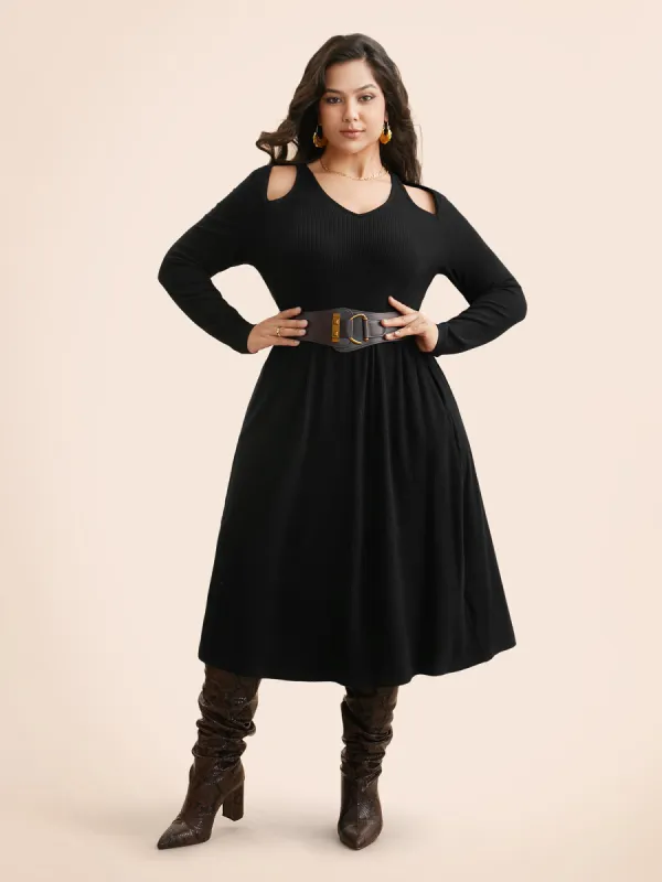 Solid Pit Strip Cut Out Dress sold by Bloomchic