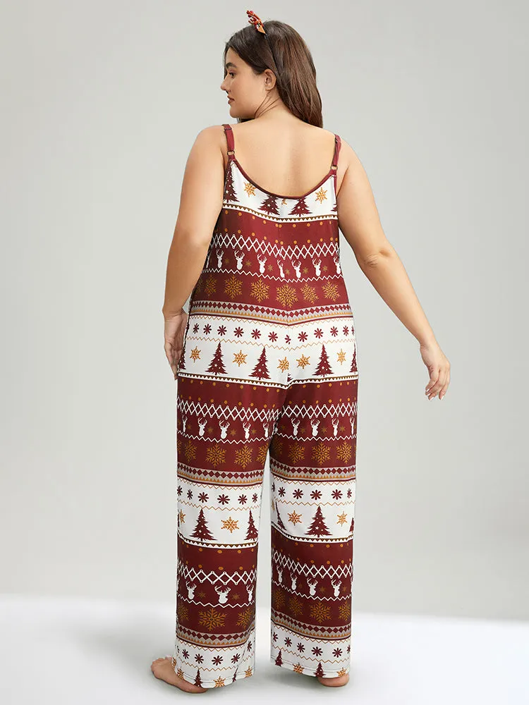Christmas Print Pocket Cami Sleep Jumpsuit sold by Bloomchic product image thumbnail 2