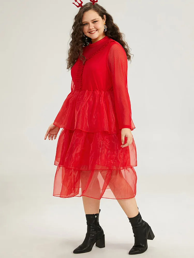 Halloween Frill Trim Mesh Layered Hem Dress sold by Bloomchic product image thumbnail 4