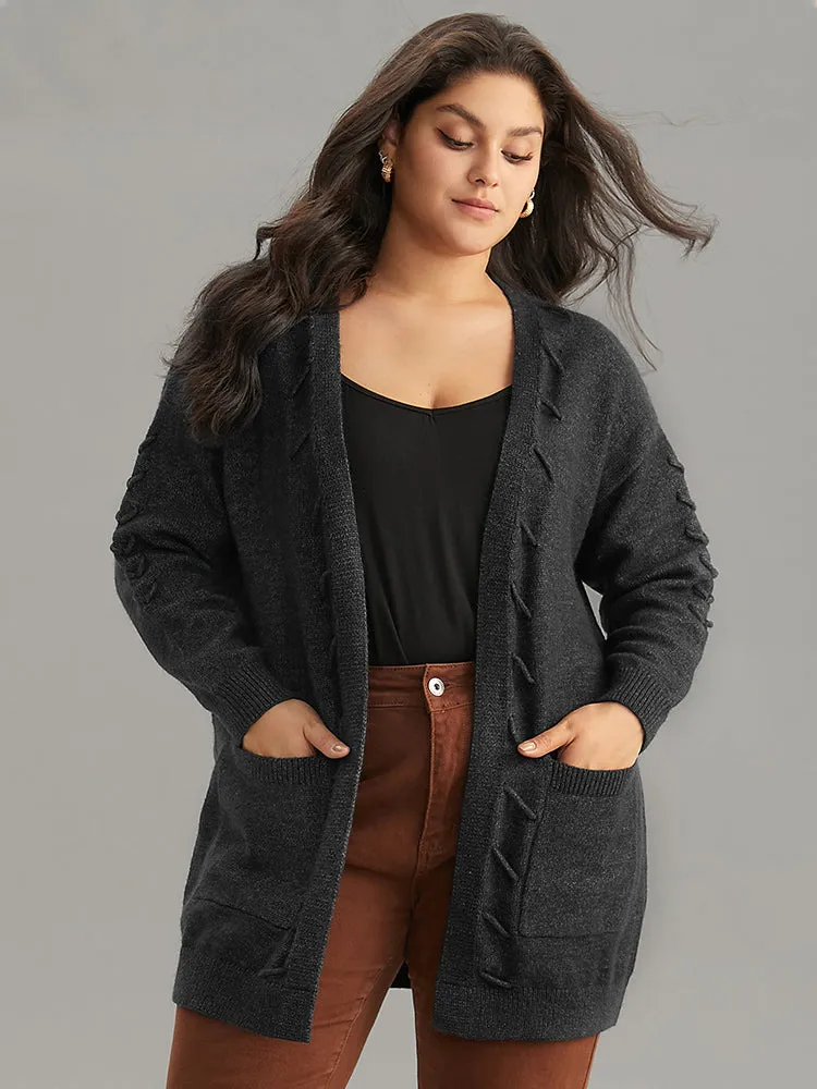 Supersoft Essentials Textured Heather Pocket Cardigan sold by Bloomchic